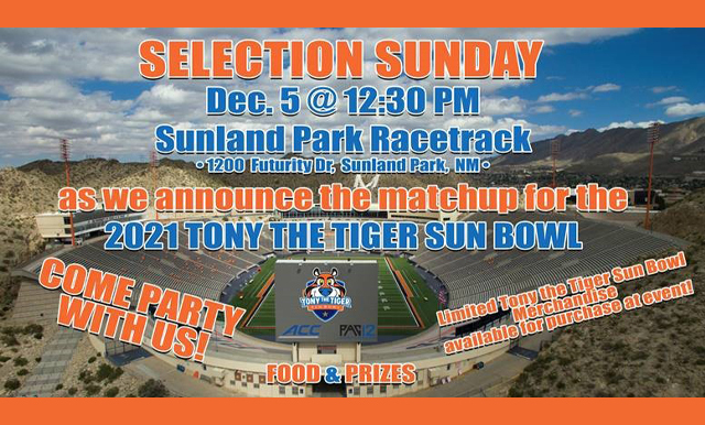 SELECTION SUNDAY AT SUNLAND PARK RACETRACK - ACC & PAC-12 PARTICIPANTS TO BE ANNOUNCED
